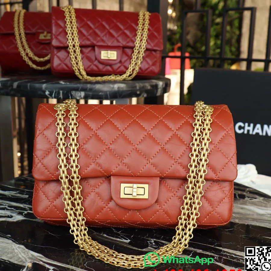 Chanel 2.55 Reissue Torba 24 Cm Postaranega Telečjega Usnja Kolekcija Jesen/zima Act 1 2018, Oranžno Rdeča