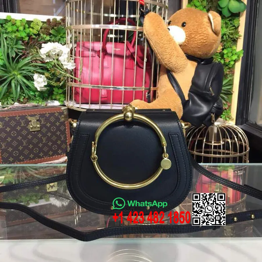 Chloe Nile Käevõru Minaudiere Crossbody Kott 18cm Sile Vasikanahk Kevad/suvi 2018 Kollektsioon Must