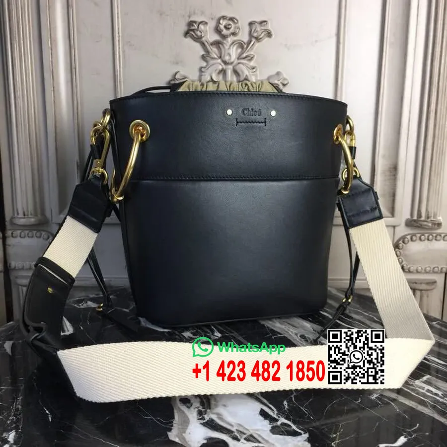 Chloe Roy Small Bucket Bag 3s126h Iz Gladkega Telečjega Usnja, Kolekcija Pre-fall 2018 črna