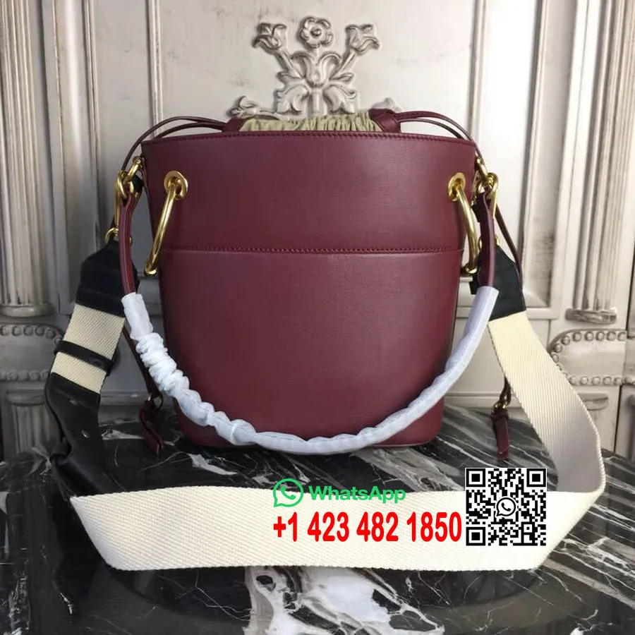 Chloe Roy Small Bucket Bag 3s126h Glat Kalveskind Læder Pre-fall 2018 Kollektion Bordeaux