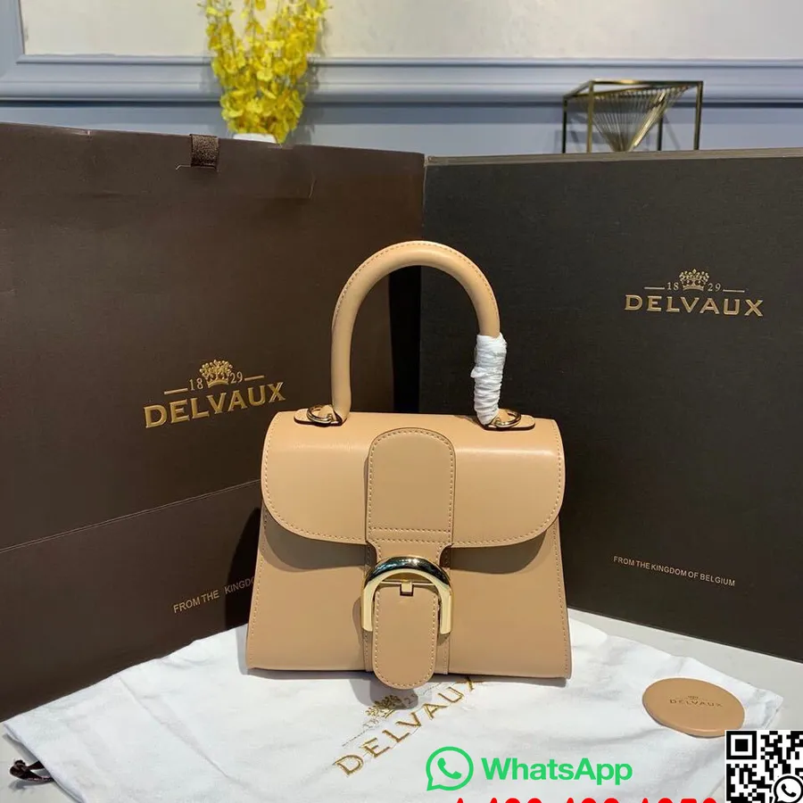 Delvaux Brillant Bb Kotiklapiga 20cm Kott Vasikanahast Kullast Riistvara Sügis/talv 2019 Kollektsioon, Beež