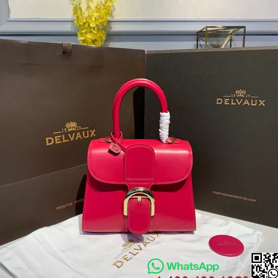 Delvaux Brillant BB Satchel Flap 20cm Bag Calfskin Leather Gold Hardware Fall/Winter 2019 Collection, Red