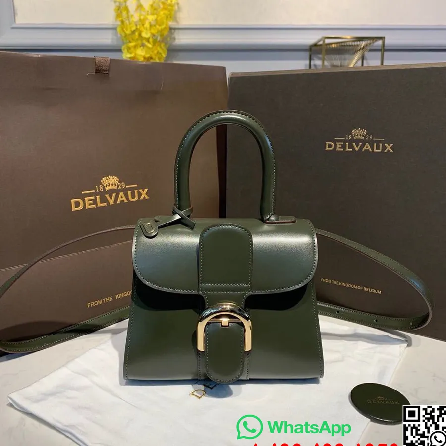 Delvaux Brillant Bb Tornister Z Klapką 20cm Torba Skóra Cielęca Złote Okucia Kolekcja Jesień/zima 2019, Ciemnozielony