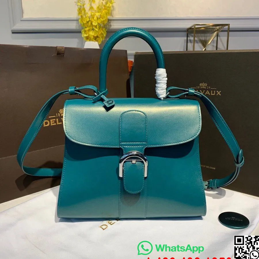 Delvaux Brillant Mm Ghiozdan Ghiozdan 28 Cm Geanta Piele De Vitel Feronerie Argintie Colectia Toamna/iarna 2019, Turcoaz