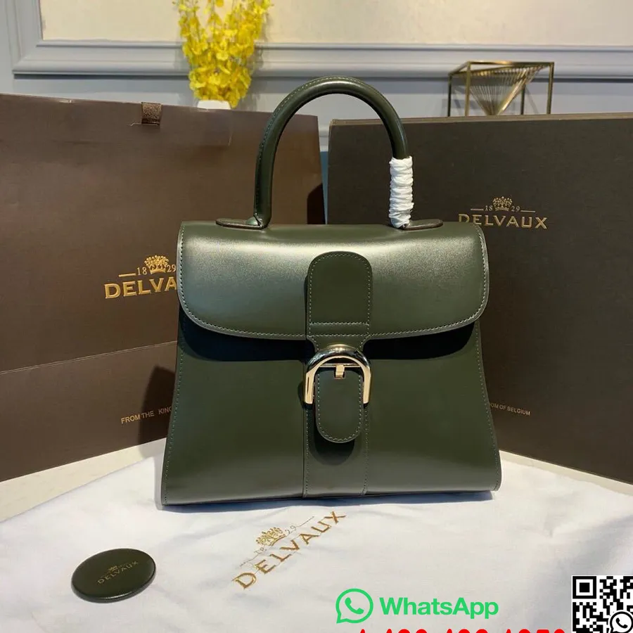 Delvaux Brillant Mm Clapa Ghiozdan 28 Cm Geanta Piele De Vitel Accesorii Argintii Colectia Toamna/iarna 2019, Verde Inchis