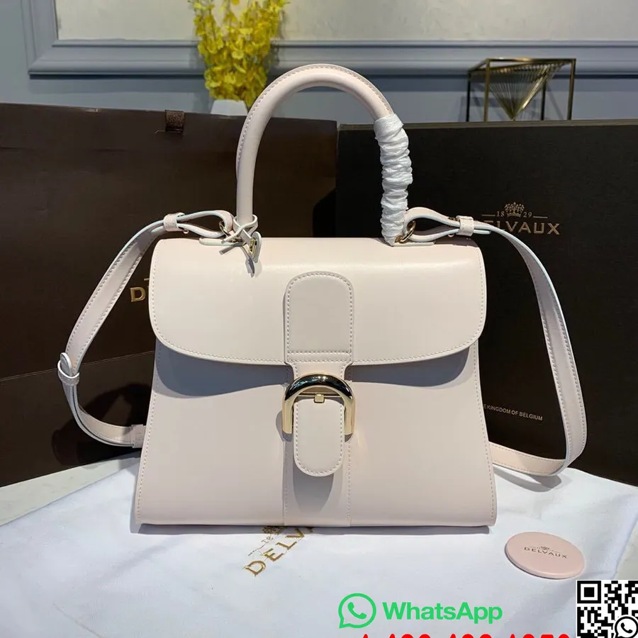 Delvaux Brillant Mm Tas Met Flap 28 Cm Tas Kalfsleer Gouden Hardware Herfst/wintercollectie 2019, Lichtroze