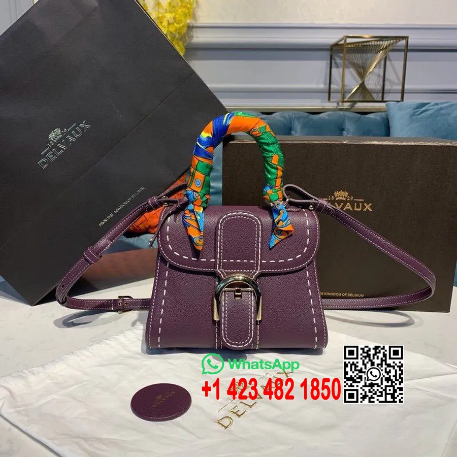 Delvaux Sellier Brillant Bb Tornister Z Klapą 20cm Torba Gruba Skóra Cielęca Złote Okucia Kolekcja Jesień/zima 2019, Fioletowy