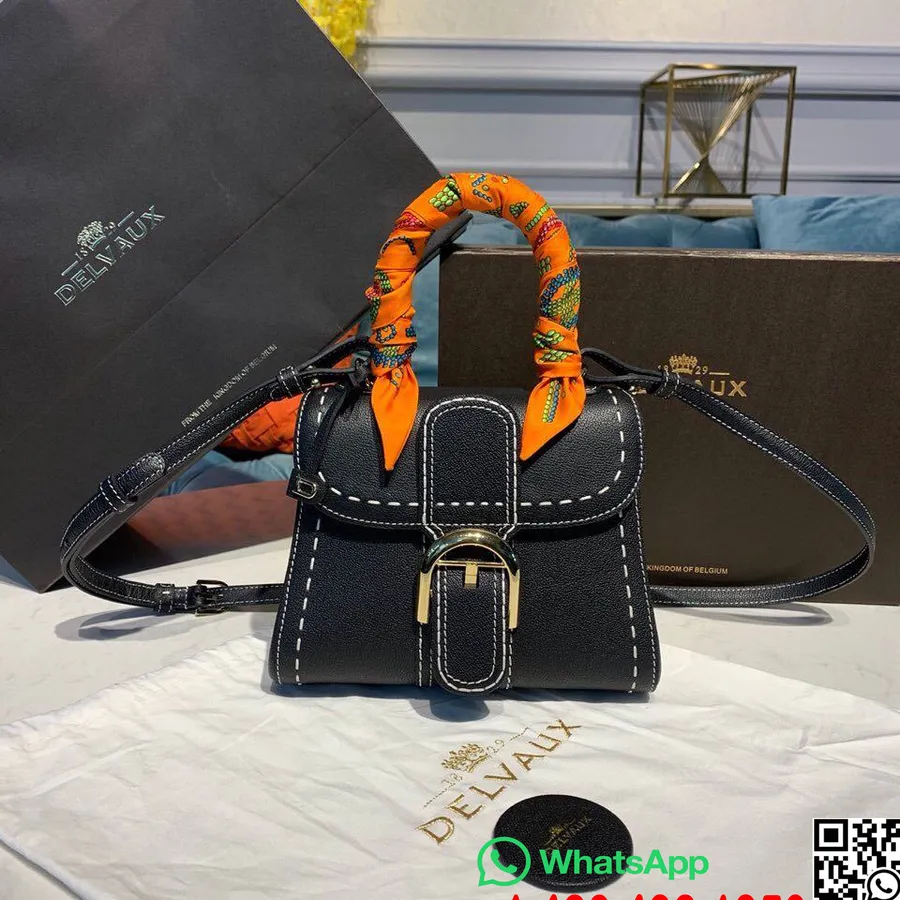 Delvaux Sellier Brillant Bb Taske Flap 20 Cm Taske Kornet Kalveskind Guld Hardware Efterår/vinter 2019 Kollektion, Sort