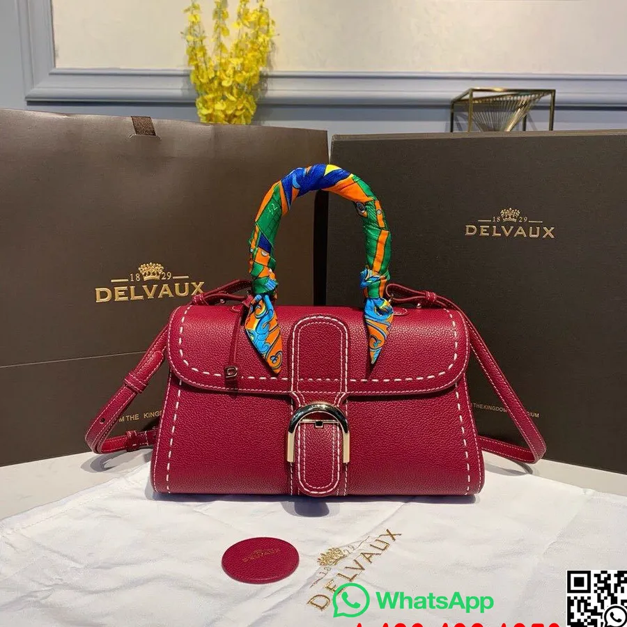 Delvaux Sellier Brillant Sac East West Satchel Rabat 28cm Cuir De Veau Grainé Matériel Doré Collection Automne/hiver 2019, Bur