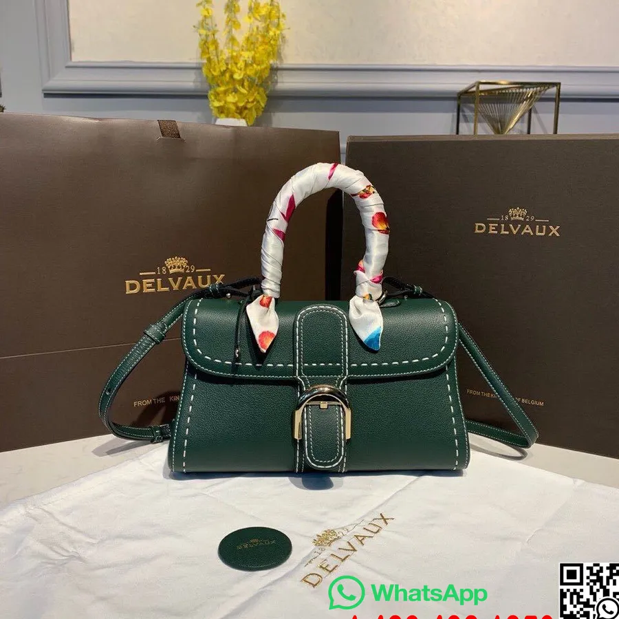 Delvaux Sellier Brillant East West ילקוט דש תיק 28 ס"מ עור עגל מגורען זהב חומרה סתיו/חורף 2019 קולקציית, דר