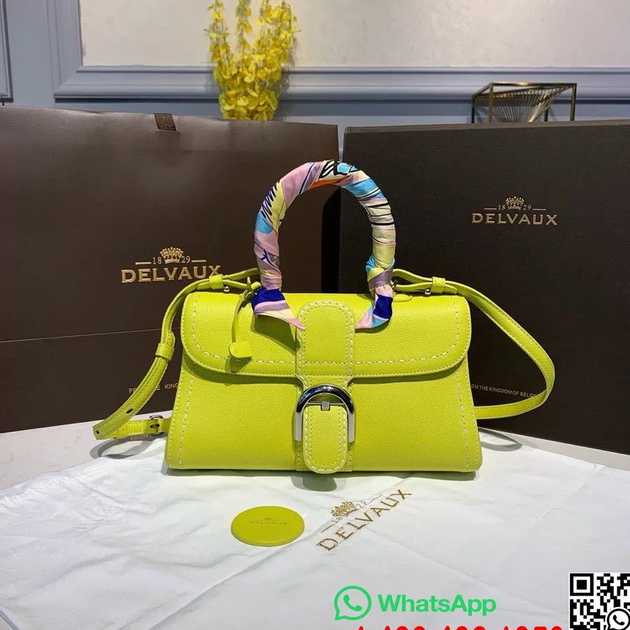 Delvaux Sellier Brillant East West Tas Flap 28Cm Tas Kulit Anak Sapi Berbutir Perangkat Keras Emas Koleksi Musim Gugur/Dingin 20