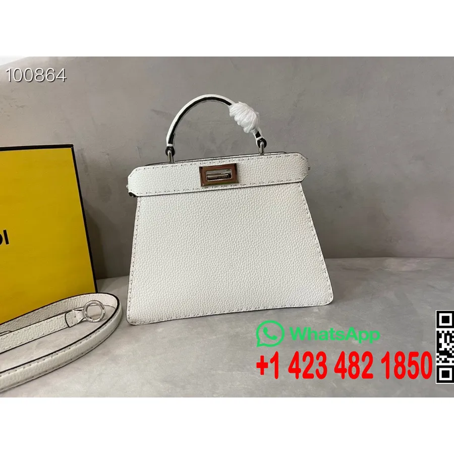 Fendi Sac Peekaboo Iseeu 28cm Cuir De Veau/cuir De Chèvre Collection Printemps/été 2023, Blanc