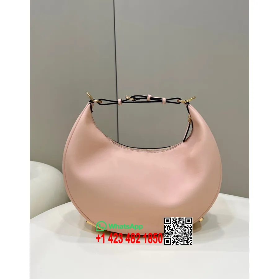 Fendi Fendigraphy Yuvarlak çanta 36cm 80056 Dana Deri Altın Donanım İlkbahar/yaz 2022 Koleksiyonu, Açık Pembe