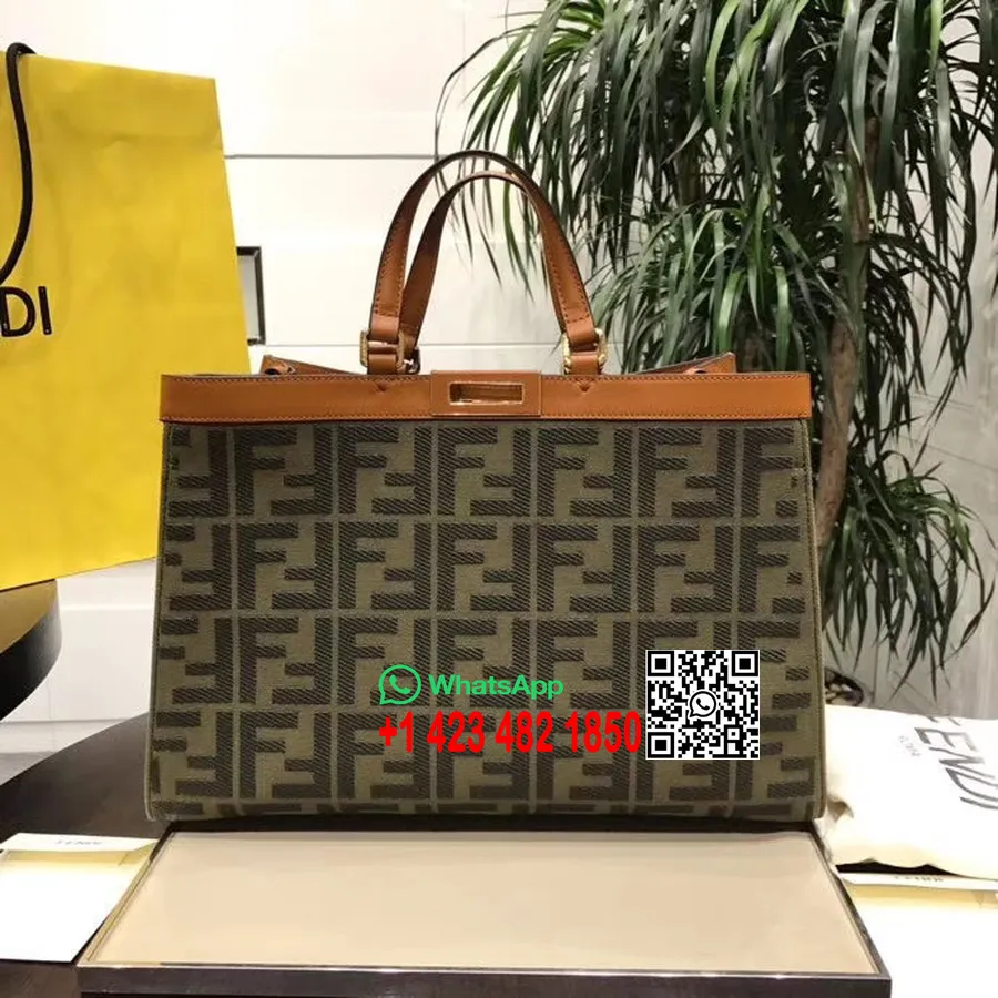 Fendi Ff Shopper Taška 42cm Kolekce Jaro/léto 2020, Hnědá