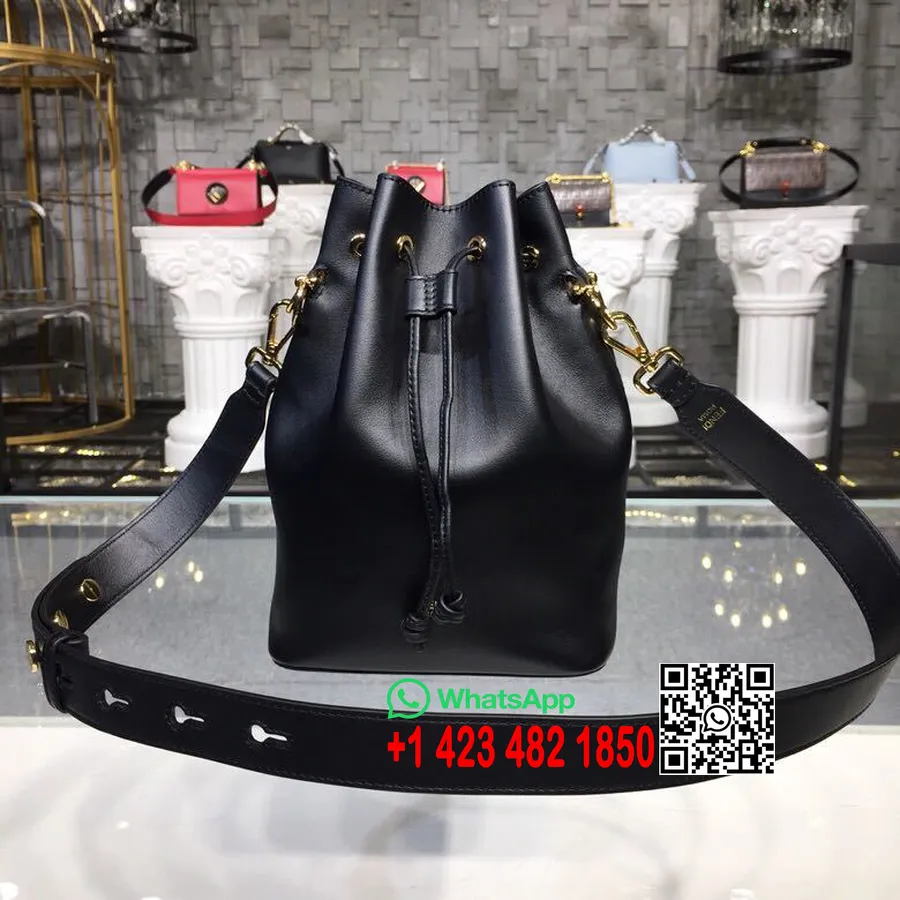 Fendi Mon Tresor Tasche 24 Cm Kalbsleder Frühjahr/Sommer 2019 Kollektion, Schwarz