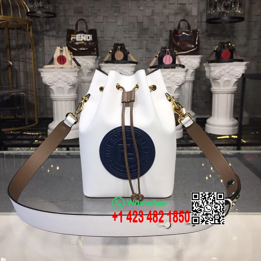 Fendi Mon Tresor Bucket Bag Couro De Bezerro 18cm Coleção Outono/inverno 2018, Branco/preto