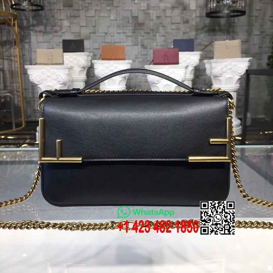 Fendi Double FF Baguette Umhängetasche 26 Cm Kalbsleder Frühjahr/Sommer 2019 Kollektion, Braun/schwarz