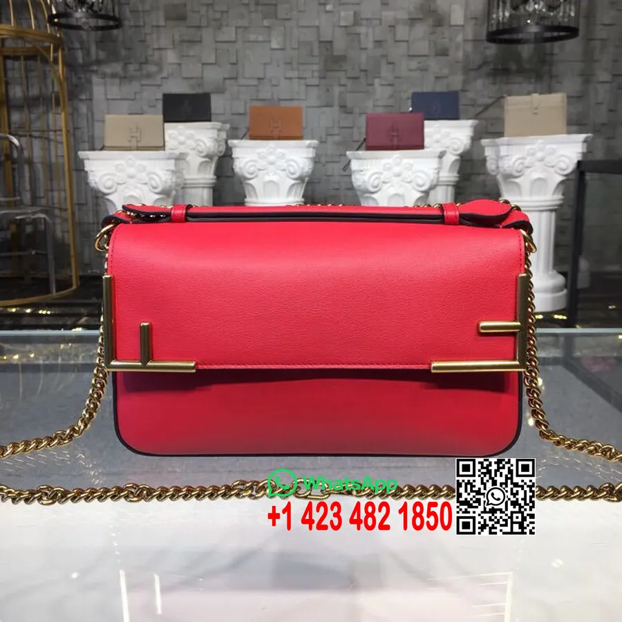 Fendi Double FF Baguette Umhängetasche 26 Cm Kalbsleder Frühjahr/Sommer 2019 Kollektion, Braun/rot