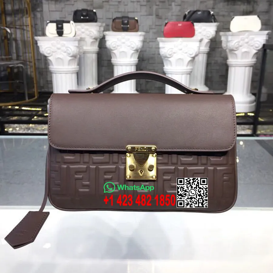 Fendi-Tasche Mit Henkel, 26 Cm, Kalbsleder, Frühjahr/Sommer-Kollektion 2019, Dunkelbraun