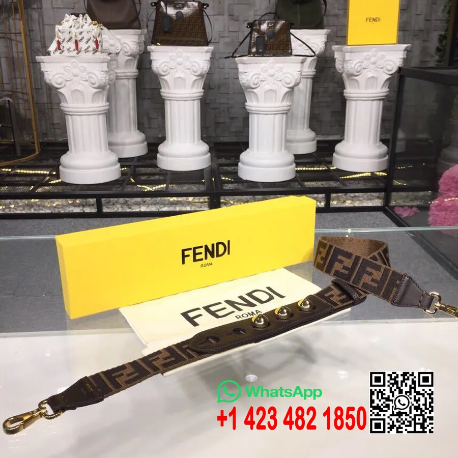 Fendi Strap You Ff Logo λουράκι τσάντας 94cm συλλογή άνοιξη/καλοκαίρι 2019, καφέ