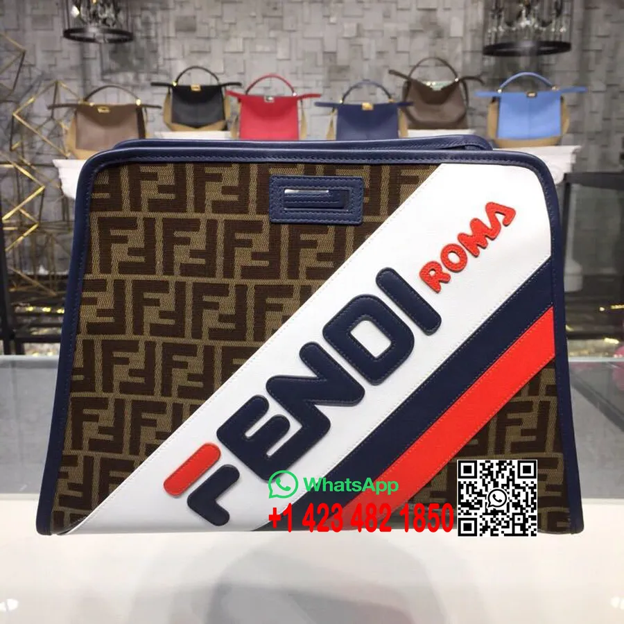 תיק מגן של Fendi X Fila Mania 38 ס"מ קולקציית אביב/קיץ 2019, חום