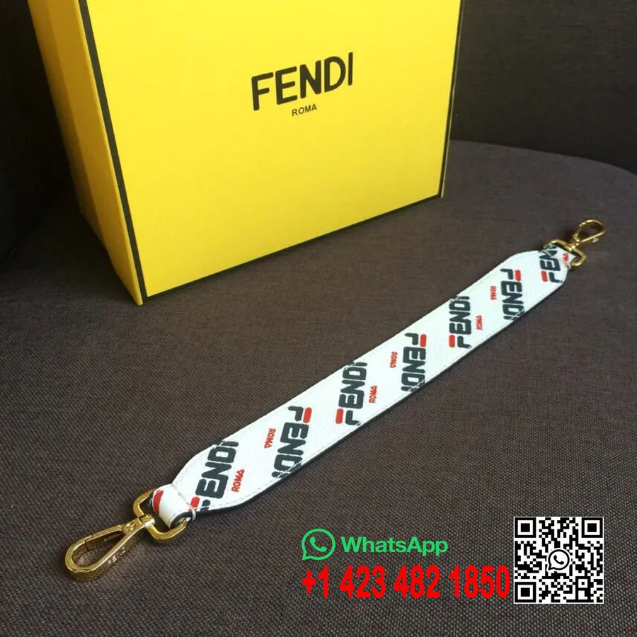 Fendi X Fila Mania Bagstrap 40cm Vår/sommer 2019 Kolleksjon, Hvit