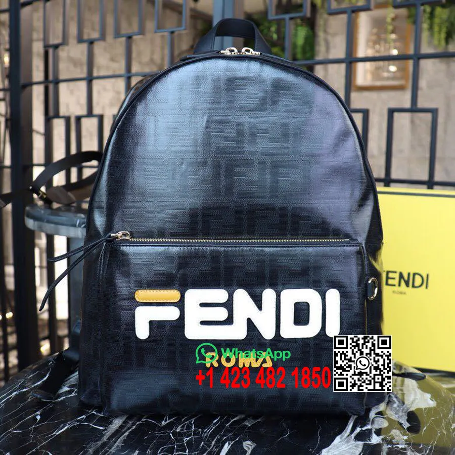 Fendi X Fila Mania Sırt çantası 38cm Ilkbahar/yaz 2019 Koleksiyonu, Siyah