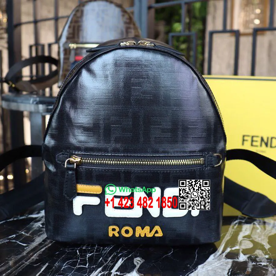 Fendi X Fila Mania Sac à Dos 24cm Collection Printemps/été 2019, Noir