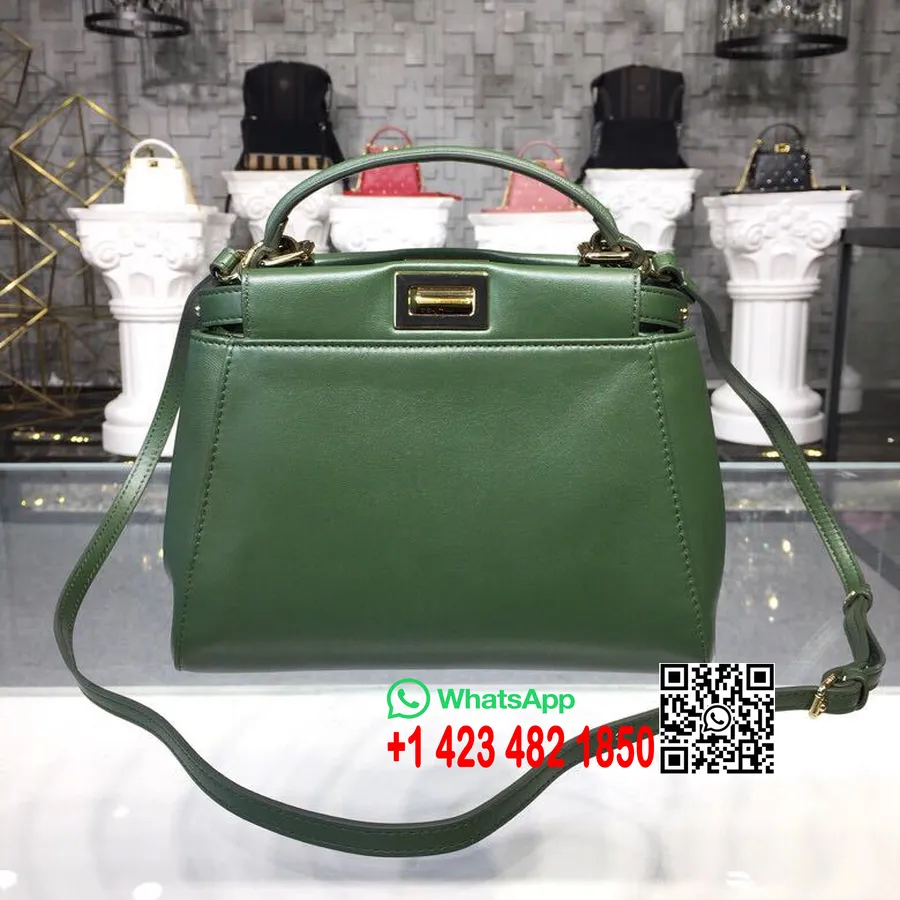 Fendi Peekaboo çanta 24cm Dana Derisi Ilkbahar/yaz 2019 Koleksiyonu, Yeşil