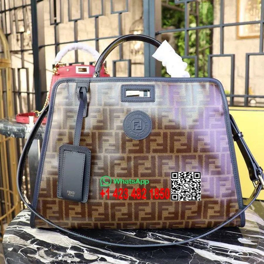 Fendi Ff Logo Peekaboo αμυντική τσάντα 40cm συλλογή άνοιξη/καλοκαίρι 2019, καφέ