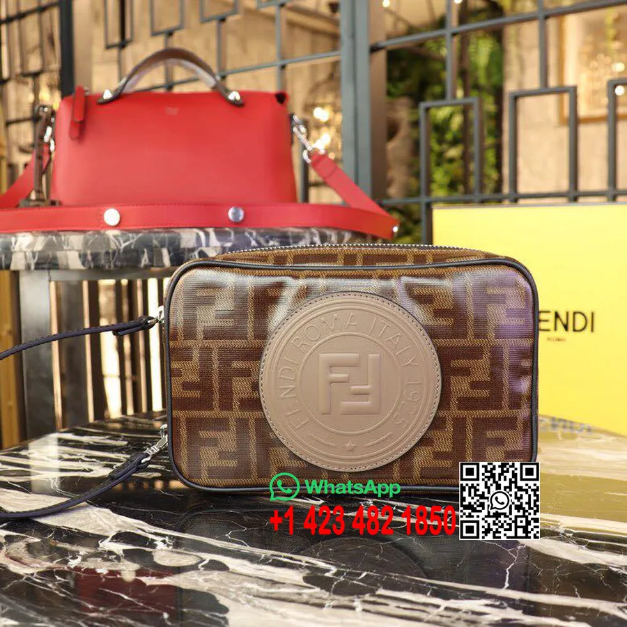 Bolsa Fendi Ff Logo Camera Case 20cm Coleção Primavera/verão 2019, Marrom