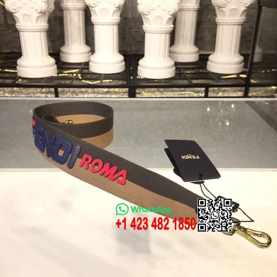 Fendi X Fila Mania λουράκι τσάντας 88cm συλλογή άνοιξη/καλοκαίρι 2019, καφέ