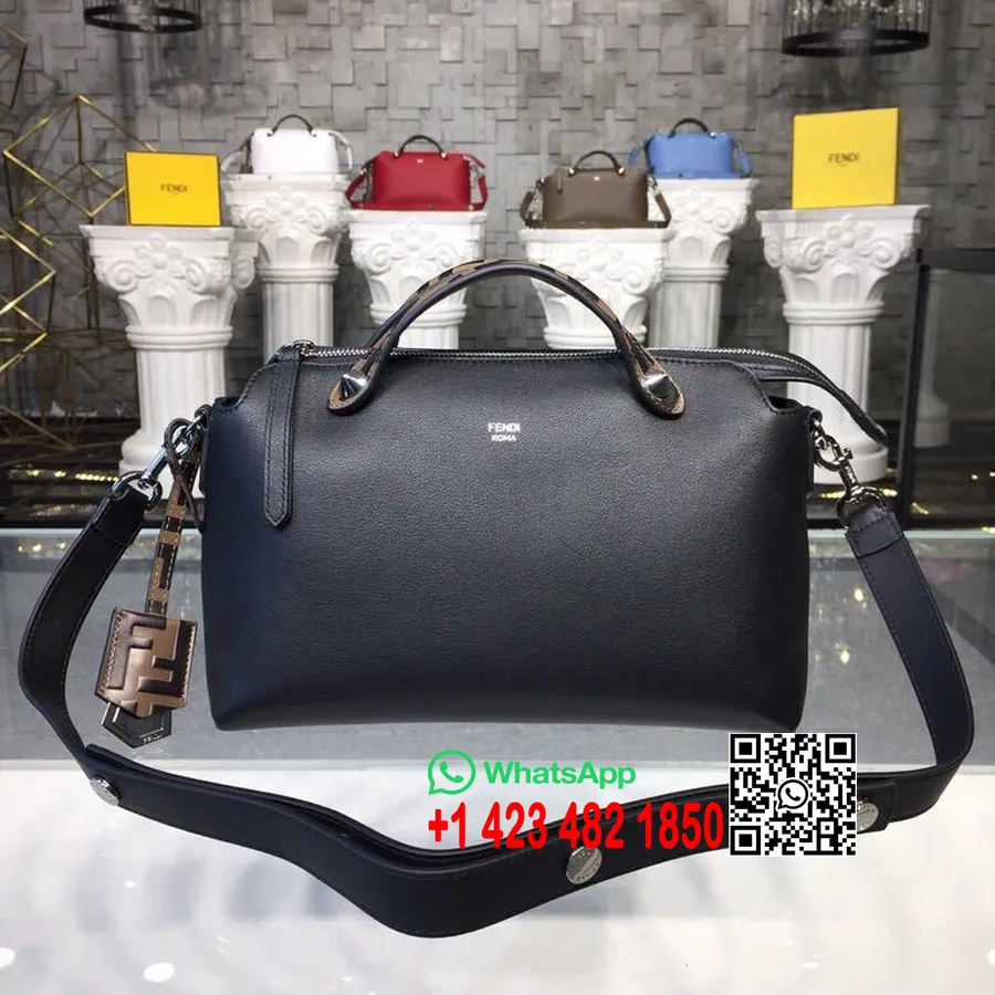 Обикновена чанта Fendi By The Way Ff Logo 28cm колекция пролет/лято 2019, черна