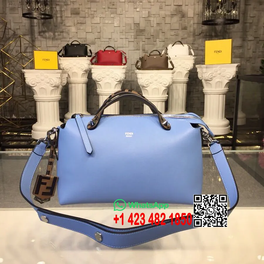 Fendi By The Way Ff Logo Normal çanta 28cm Ilkbahar/yaz 2019 Koleksiyonu, Açık Mavi