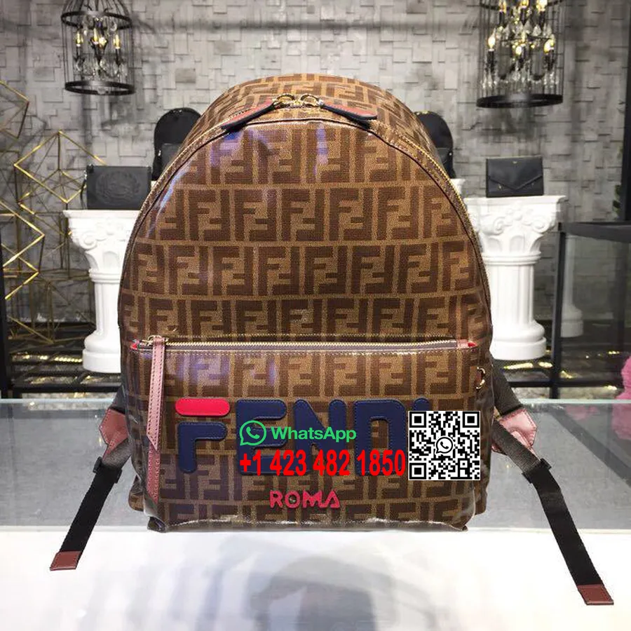 Mochila Fendi X Fila Mania 40cm Colección Primavera/verano 2019, Marrón