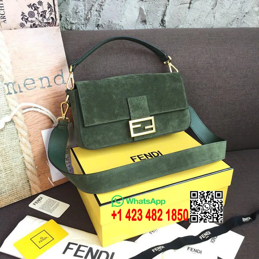 Fendi Baguette Kott 28cm Seemisnahast Kevad/suvi 2019 Kollektsioon, Roheline