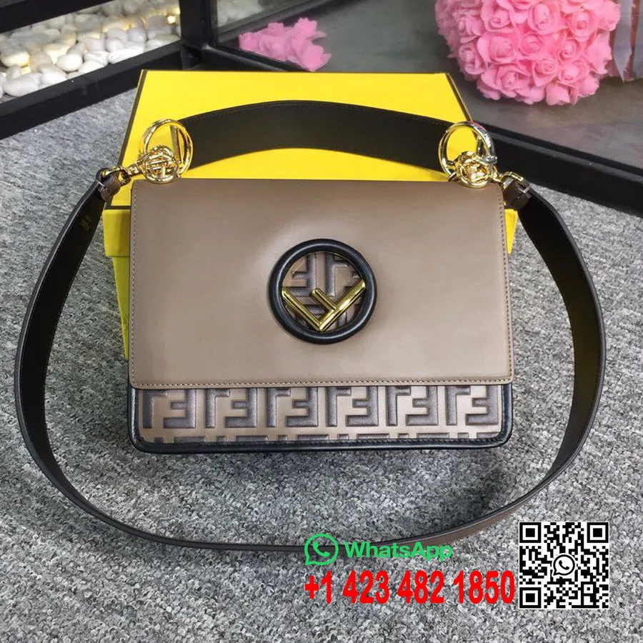 Fendi Bolso De Hombro Kani F 26cm Colección Primavera/verano 2019, Marrón