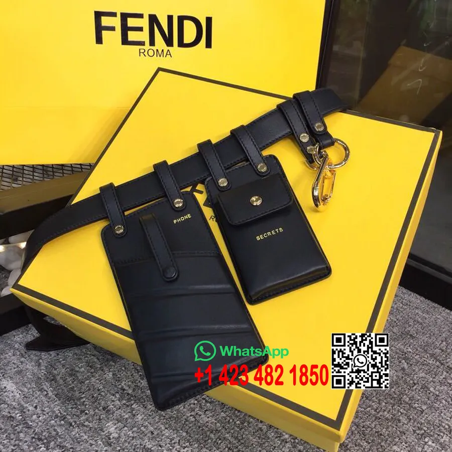 Fendi Multi-tilbehør Bæltetaske 120cm Forår/sommer 2019 Kollektion, Sort