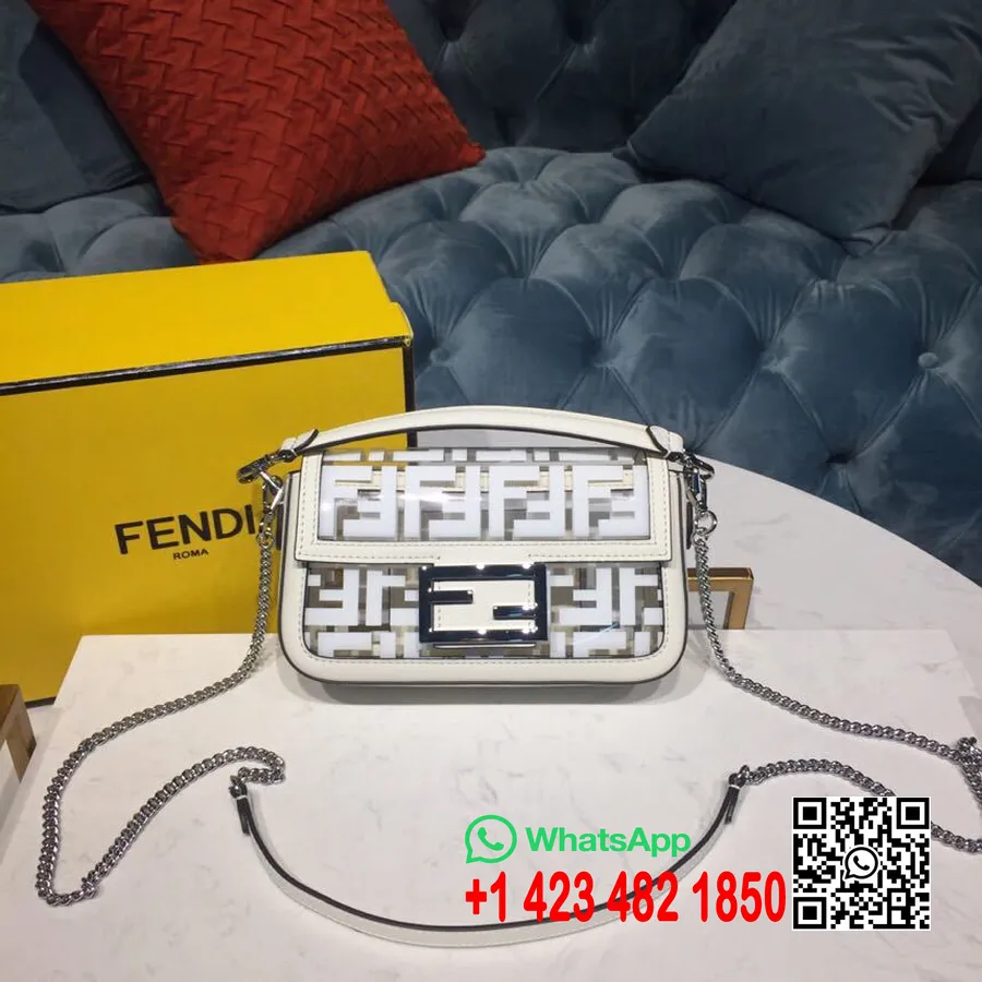 Fendi Ff Pu Baguette 20cm Tas Lente/zomer 2019 Collectie, Wit