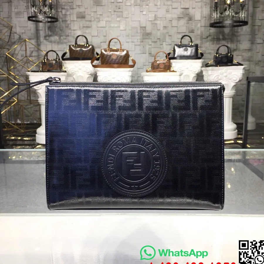 Tas Pouch Kanvas Fendi Ff Koleksi Musim Gugur/dingin 2018, Hitam