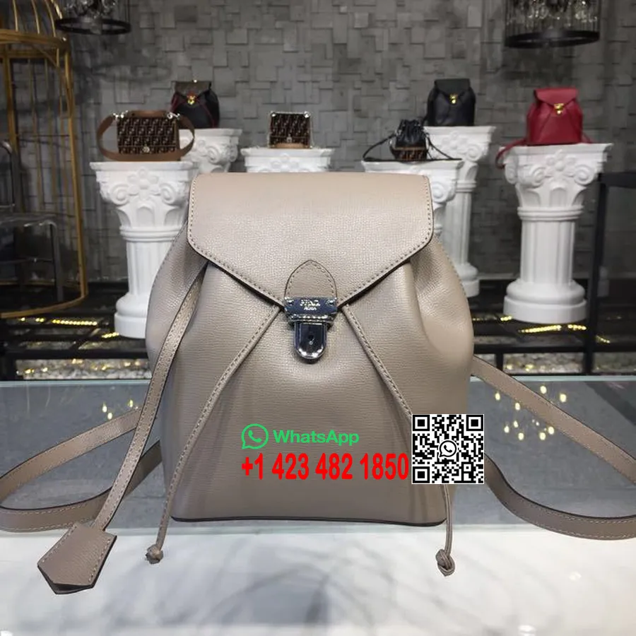 Fendi F Logo Ryggsekk Bag Kalveskinn 26 Cm Før Høsten 2018 Kolleksjon, Beige