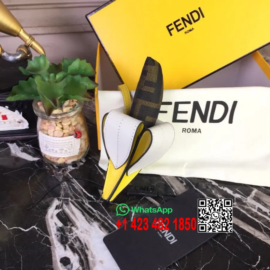 Fendi Banana F Logo Bag Sjarm Vår/sommer 2018 Kolleksjon Gul