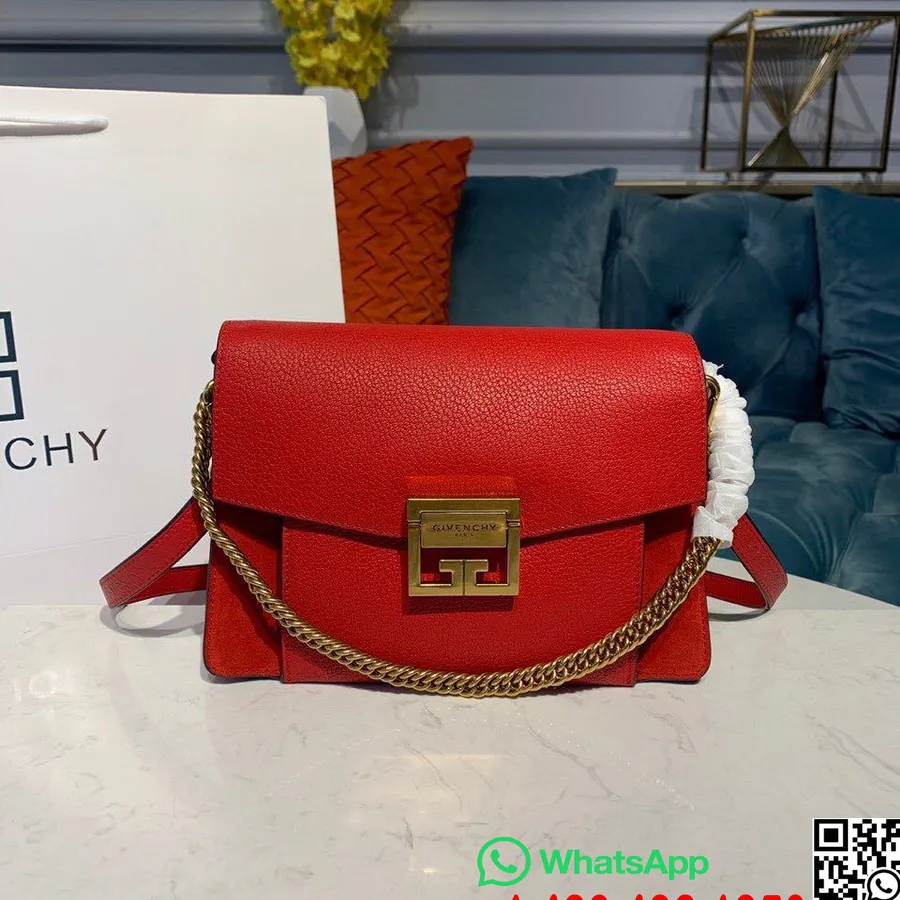 Bolso De Hombro Givenchy Gv3 22cm Piel De Becerro Colección Otoño/invierno 2019, Rojo