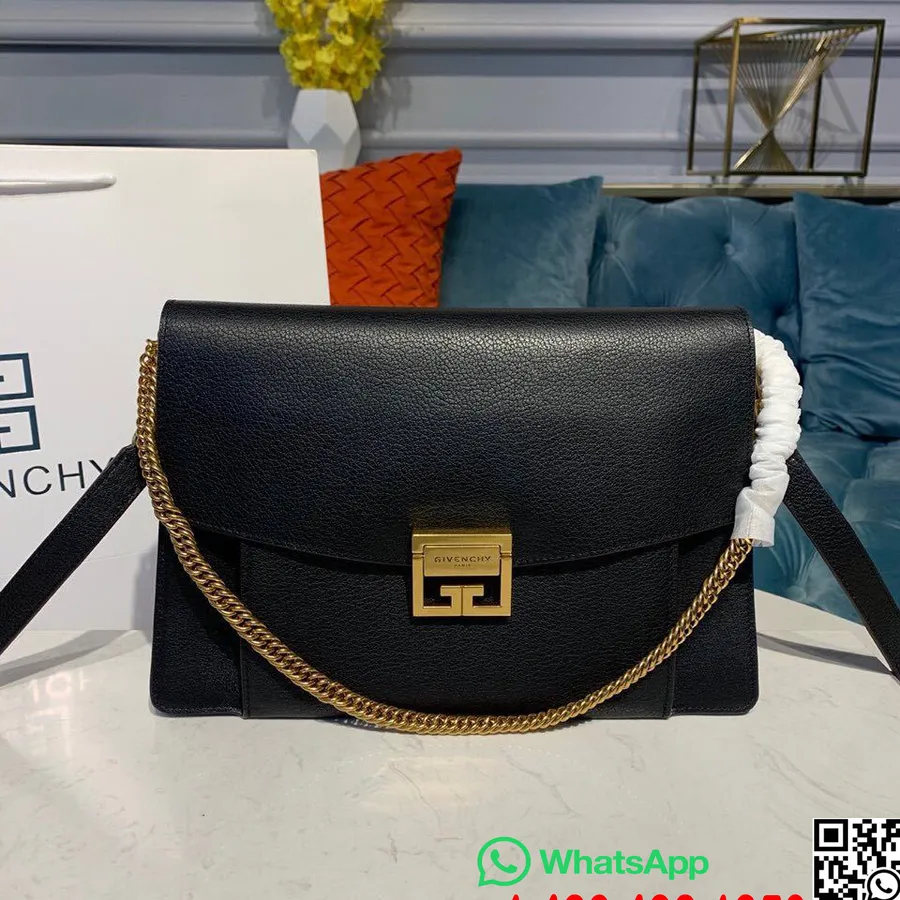 Bolso De Hombro Givenchy Gv3 30cm Piel De Becerro Colección Otoño/invierno 2019, Negro