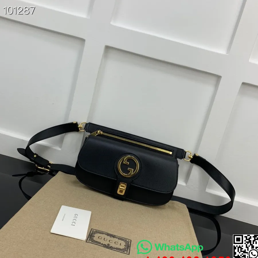 Gucci Blondee Bel Çanta 23cm 718154 Dana Deri Sonbahar/kış 2022 Koleksiyonu, Siyah