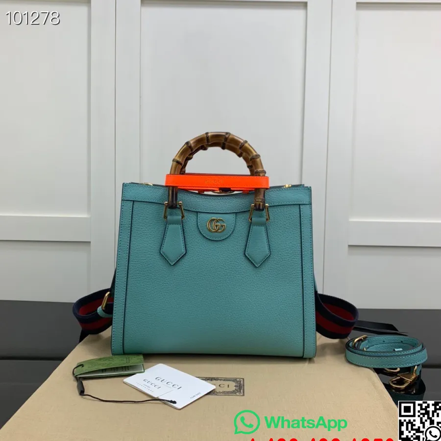 Gucci Diana Küçük Tote Çanta 27cm 702721 Dana Deri Sonbahar/kış 2022 Koleksiyonu, Turkuaz