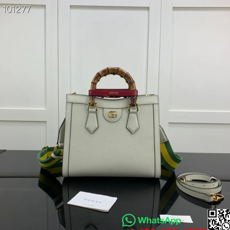 Tas Jinjing Kecil Gucci Diana 27cm 702721 Koleksi Musim Gugur/dingin Kulit Anak Sapi 2022, Putih