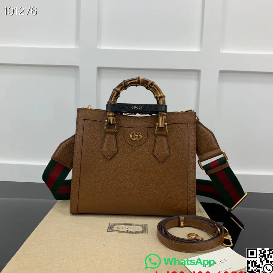 Tas Jinjing Kecil Gucci Diana 27cm 702721 Koleksi Musim Gugur/dingin Kulit Anak Sapi 2022, Coklat