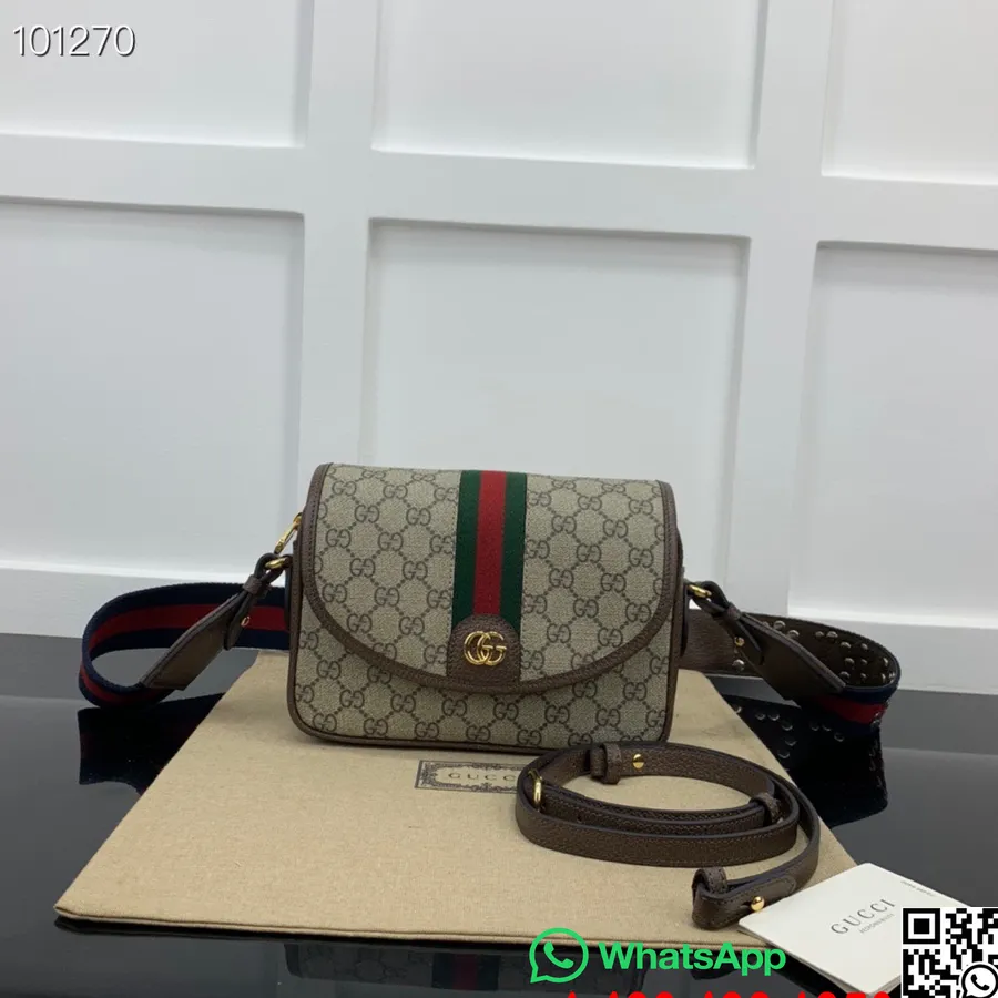 Tas Bahu Gucci Ophidia Mini Gg 23cm 722117 Koleksi Musim Gugur/dingin Kulit Anak Sapi 2022, Coklat