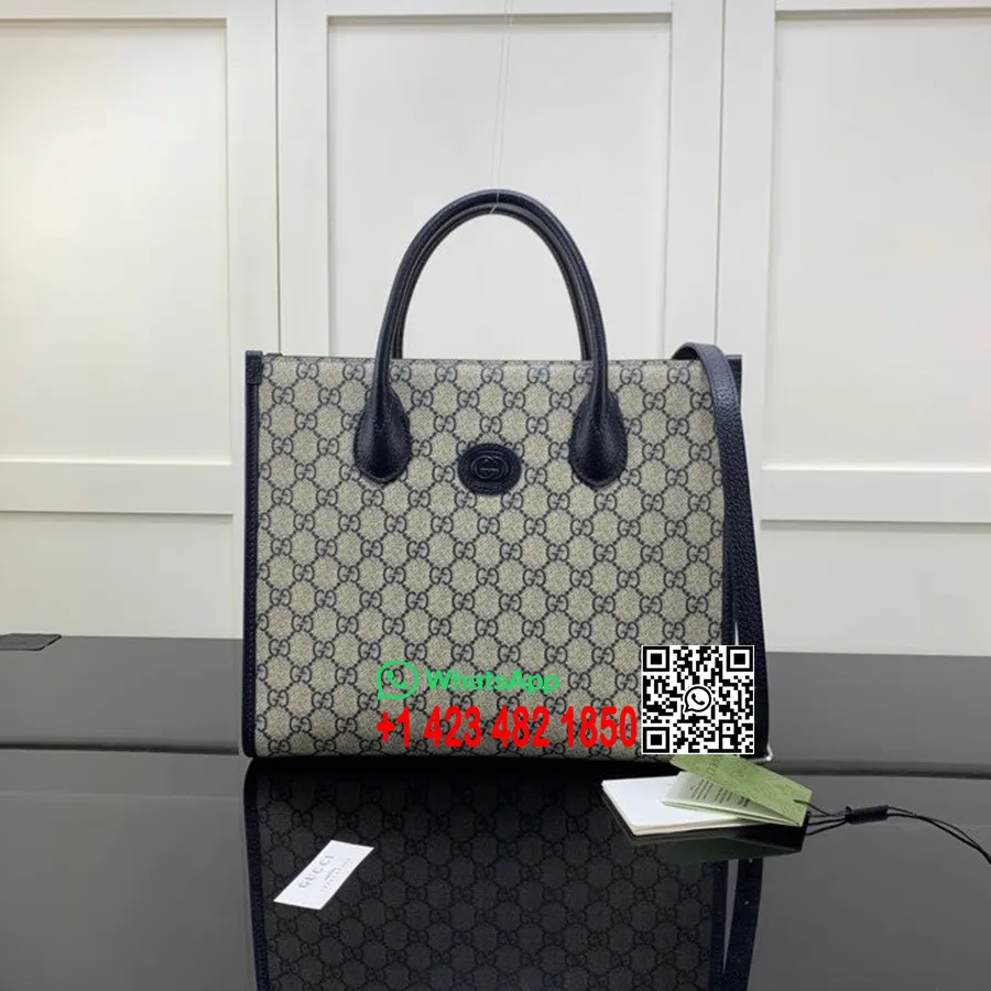 Sac Cabas Gucci 31cm 659983 Cuir De Veau Collection Printemps/été 2022, Bleu Marine